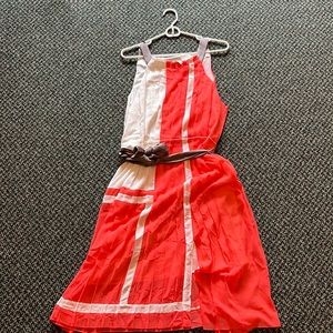 Bcbgmaxazria Dresses | Bcbgmaxazria Runway Coral Pleated Dress